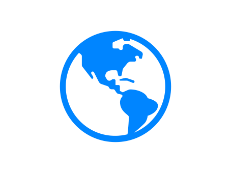 Icon of a globe symbolizing expert-led Alteryx training informed by real-world data analytics experience.